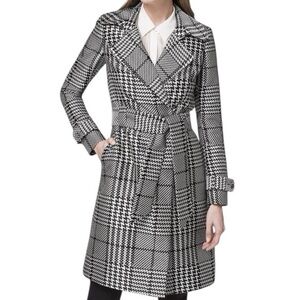 NWOT White House Black Market Houndstooth Belted Jacket - Size L